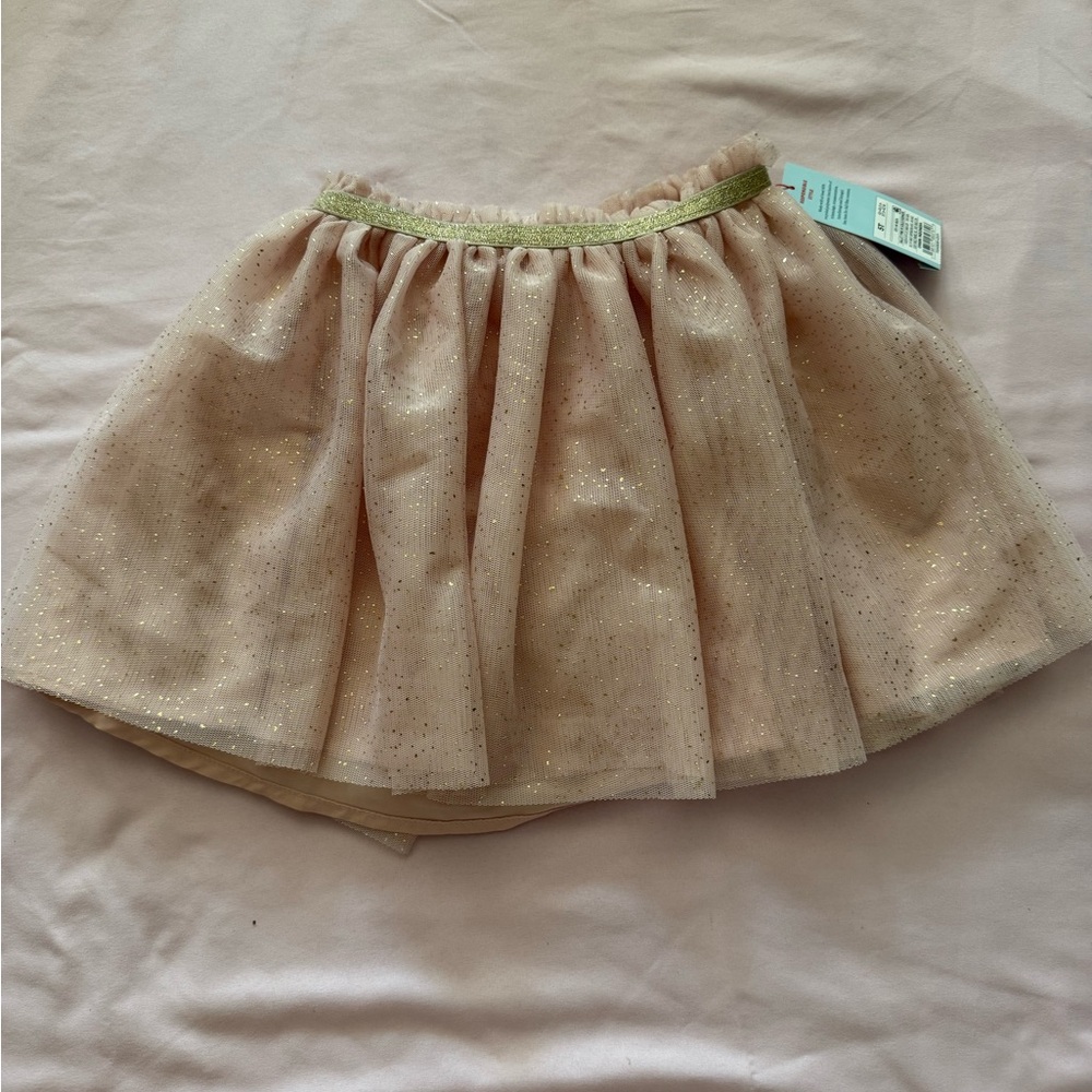 Cat & Jack 5T Ballet Pink Tutu Skirt w/ Gold Glitter NWT